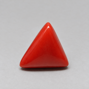 Natural Red Coral Gemstone – 3.25 Ct Triangular Cabochon
