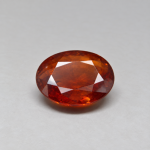 Natural Hessonite Garnet Gemstone – 5.82 Ct Reddish Brown Oval Mixed Cut